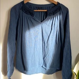 Lucky Brand Navy Blue Top Medium